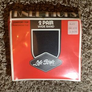 2 pairs - Life Style by G'ibor knee highs, color black, One Size